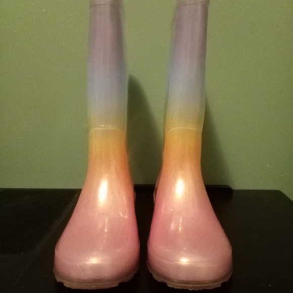 Cat & Jack Girls' Multicolor Cece Rain Boots Size 1 - Picture 2 of 15